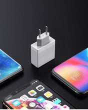将图片加载到图库查看器,3 Port USB Phone Charger LED Display EU Plug Total Max 3A Smart Fast Charger Mobile Wall Charger For Smartphones