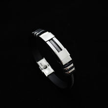 将图片加载到图库查看器,Stainless Steel Silicone Bracelet Men Jewelry Wrist Band Punk Style Men Rubber Charm Brecelet