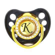 Load image into Gallery viewer, Baby Name Initial Letters Silicone Newborn Kids Dummy Pacifier Nipple Baby Soother Holder Great Babies Gift