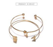 将图片加载到图库查看器,Luxury New Modern Fashion Bracelet Arrow Knotted Opening Elegant Bracelet Set Gold-Color For Woman