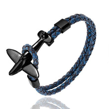 将图片加载到图库查看器,Stainless Steel Gold Aviation Airplane Anchor Bracelets For Men and Women In Retro Leather Bracelet Air Force Style Homme Jewelry Style