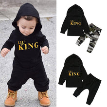 将图片加载到图库查看器,Baby Boy Letter Hoodie T-Shirt Tops and Camo Pants Outfits In Modern New Printed Style For Kids