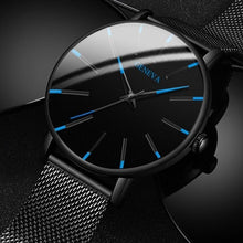 将图片加载到图库查看器,Minimalist Men's Fashion Ultra Thin Watch Simple Men Business Stainless Steel Mesh Belt Quartz Watch Relogio Masculino