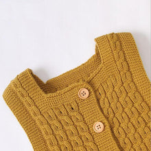 Load image into Gallery viewer, Handmade Baby Knitting Rompers Sleeveless Solid Color Jumpsuit Winter Romper For Girls and Boys In Modern Retro Style