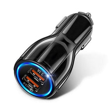 Load image into Gallery viewer, Car LED 18W 3.1A Charger Dual USB Fast Charging QC Phone Charger Adapter Cars Gadgets