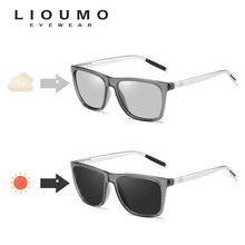 将图片加载到图库查看器,LIOUMO Square Design Chameleon Polarized Sunglasses Men Women Photochromic Driving Goggles Retro Anti-Glare gafas de sol hombre