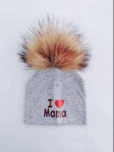 将图片加载到图库查看器,Newborn Cotton Hats Baby Pom Pom Childre Infant Hats For BabY Boys and Girls Wth Printed "I love mama " and " Design