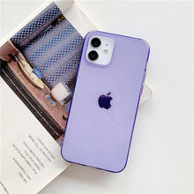 Load image into Gallery viewer, Shockproof Bumper Cover Anti-Scratch Protective Slim Thin Phone Case for iPhone Candy Color Transparent Silicone Phone Case For iPhone 14 12 13 Mini 14 Pro Max Clear Soft Cover