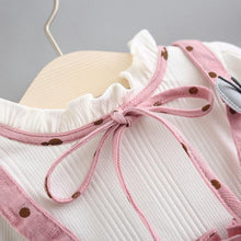 将图片加载到图库查看器,Modern New Baby Girl Dress Cotton Print Bow Princess Dress With Baby Headbands 2pcs Clothes Set With Bow