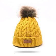 Load image into Gallery viewer, Modern Warm Baby Beanies Hat Pompon Children Hats Knitted Cute Cap For Girls Elegant For Winter