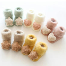 将图片加载到图库查看器,Cute Baby Thickening Furry Mid Floor Socks For Newborn Baby Boys And Girls Soft And Comfortable Footwear