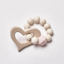 将图片加载到图库查看器,Modern Baby Silicone Wooden Nursing Bracelets Wood Teether Silicone Beads Teething Wood Rattles Toys for Baby