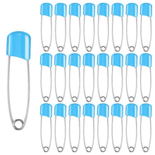 Load image into Gallery viewer, 50Pcs Baby Safety Pins Plastic Head Cloth Diaper Pins Stainless Steel Sewing Safety Pins for Quilting Knitting Stitch Markers Stainless Steel Nappy Pins for Quilting Sewing Locking Safety Pins