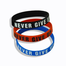 将图片加载到图库查看器,New Trend Motivation "The Road to Dreams" "Never Give Up" Inspirational Silicone Rubber Bracelet Elastic Band Brecelet for Women and Men In Unisex Design