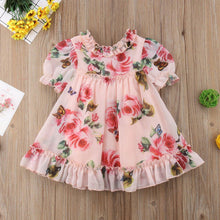 将图片加载到图库查看器,Floral Tulle Dress Kid Baby Girl Flower Puff Sleeve Princess Wedding Party Pageant Children Dress For All Occasion