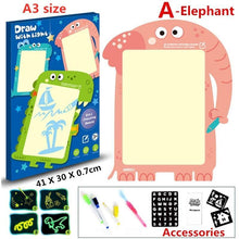 Load image into Gallery viewer, Educational Toy Drawing Board Tablet Graffiti 1pc A4 A3 Led Luminous Magic Raw With Light-fun