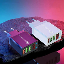 Load image into Gallery viewer, Modern Black White Quick Charge 3.0 USB Charger 5V 3A Digital Display Fast Charging Wall Phone Charger