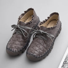 Load image into Gallery viewer, 2023 New Women's Handmade Shoes Genuine Leather Flat Lacing Mother Shoes Woman Loafers Soft Single Casual Flats Shoes Women