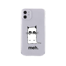 将图片加载到图库查看器,Cute Cartoons Black Cat Transparent Phone Cover For Iphone 14 14promax 14plus 13promax 13 12 11 Shockproof Clear Phone Case Adorable Soft Girls Print Cat Design Clear Cute Flexible Silicone Phone Case