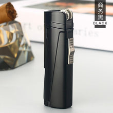 将图片加载到图库查看器,NEW Modern Luxury Grinding Wheel Three Torch Turbo Lighters For Cigarettes Accessories Cigar Smoking Lighters New Metal Design