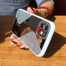 将图片加载到图库查看器,Women Luxurious Glitter Makeup Mirror Phone Case For iPhone 12 11 Pro MAX X XS XR 8 7 Plus Luxury Silicone Shockproof Cover Fixed Non Moving Sparkling Shining Glitter Stars Soft Silicone Case