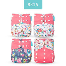 Load image into Gallery viewer, 4pcs/set Washable Eco-Friendly Cloth Diaper Cover Adjustable Nappy Cloth Diapers Cloth Nappy For Baby Boys and Grils Baby