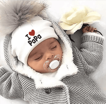 将图片加载到图库查看器,Newborn Cotton Hats Baby Pom Pom Childre Infant Hats For BabY Boys and Girls Wth Printed "I love mama " and " Design