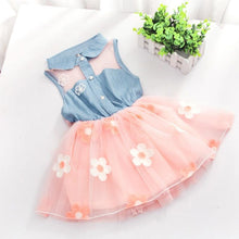 将图片加载到图库查看器,Children's Wear Dress Girls Dresses For Party and Wedding with 100% Cotton Striped Lapel Fly Sleeves