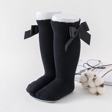 将图片加载到图库查看器,Baby Girls High Long Soft Cotton Lace Big Bow Knee Socks Toddlers Stretchable Material Excellent For Every Occasion
