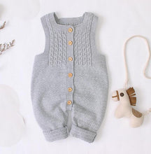 Load image into Gallery viewer, Handmade Baby Knitting Rompers Sleeveless Solid Color Jumpsuit Winter Romper For Girls and Boys In Modern Retro Style