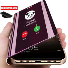 Load image into Gallery viewer, Smart Flip Phone Case For iPhone X XR XS 5 5S SE 7 8 6 6S Plus 11 12 13 Mini Pro Max 2020 Mirror Window Standing Holder Cover Mirror Screen Smart Plating Case 360 Full Body Ultra Thin Intelligent Protective Case