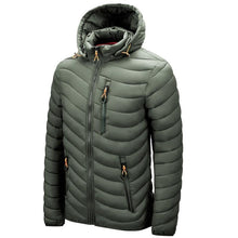Load image into Gallery viewer, Men's Autumn Winter Classic Hooded Jacket Warm Coat Hooded Winter Coat Warm Adjustable Hood Jacket Cotton Removable Hood Jackets Men Simple Casual Vintage Detachable Hat Outfits Warm Men Lightweight Soft Jackets