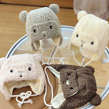 将图片加载到图库查看器,Modern Elegant Baby Boy Girl Warm Earmuffs Hat Wool Winter Ski Cap Winter Plush Cartoon Hat For Boys and Girls Kids
