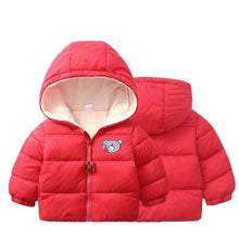 Load image into Gallery viewer, Infant Baby Hooded Warm Jackets For Baby Girls and Baby Boys For WInter In Modern New Luxury Shiny Design