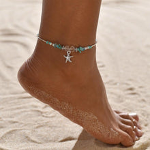 Load image into Gallery viewer, Gold Metal Shell Coconut Tree Female Anklets Barefoot Sandals Foot Summer Double Layers Foot Bracelets Leg Jewelry