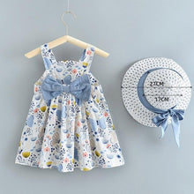 将图片加载到图库查看器,Modern Baby Newborn Toddler Girls Summer Tutu Dress With Printing Princess Dresses Sundress And Hat