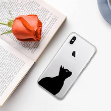 将图片加载到图库查看器,Cute black cat Phone Case for iphone 13 11 12 pro XS MAX 8 7 6 6S Plus X 5S SE 2020 XR case Cute Cat Slim Fit Glossy Stylish Cover Soft Shockproof Phone Case