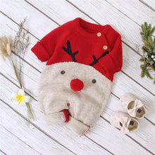 Load image into Gallery viewer, Baby Christmas Rompers Reindeer Knitted Jumpsuits Toddler Children Warm Wool Clothes 0-2Y For Boys and Girls Christmas Eve Costume