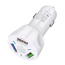 将图片加载到图库查看器,NEW 30W 3A Car Charger Quick Charge 3.0 4.0 Universal 3 USB Port Fast Charging Adapter For Car