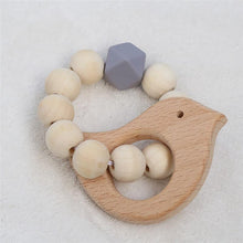 将图片加载到图库查看器,Modern Baby Silicone Wooden Nursing Bracelets Wood Teether Silicone Beads Teething Wood Rattles Toys for Baby