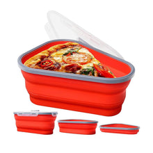 Load image into Gallery viewer, Collapsible Adjustable Reusable Pizza Storage Container with 5 Microwavable Serving Trays