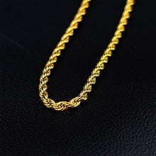 Load image into Gallery viewer, Stainless Steel Gold Tone PVD Rope Chain Layering Necklace