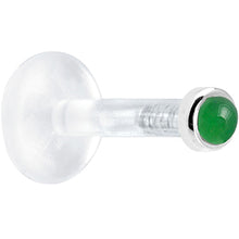 Load image into Gallery viewer, Solid 14K White Gold 2mm Genuine Jade Bioplast Push in Labret
