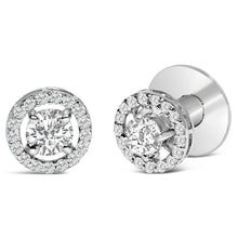 Load image into Gallery viewer, Men's 14K White Gold 1 3/4 Cttw Lab Grown Diamond Halo Cufflink