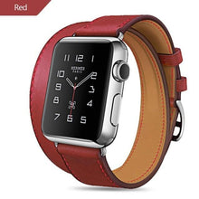 将图片加载到图库查看器,Modern Long Soft Leather Strap Luxury Metal MEn and Women WatchDouble Tour Bracelet Strap for Smart Watch In Luxury Vintage Design