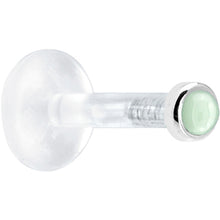 Load image into Gallery viewer, Solid 14K White Gold 2mm Genuine Aventurine Quartz Bioplast Push in Monroe