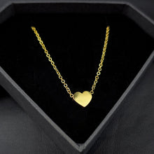 Load image into Gallery viewer, Stainless Steel Gold Tone PVD Chain Dainty Heart Pendant Necklace