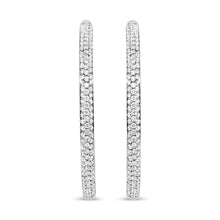 Load image into Gallery viewer, 18K White Gold 2.00 Cttw Round-Cut Diamond Inner-Outer Hoop Earrings (F-G Color, VS1-VS2 Clarity)