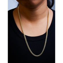 Load image into Gallery viewer, Semi-Solid 14K Yellow Gold 4.5mm Miami Cuban Chain Necklace - Unisex Chain - 22 Inches