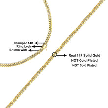 Load image into Gallery viewer, Semi-Solid 14K Yellow Gold 6.1mm Classic Miami Cuban Chain Necklace - 22 Inches